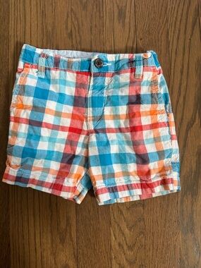 J. Khaki Multicolor Plaid Shorts - Blue, Red, Orange, White